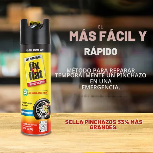 Vista 4 de Reparador de neumáticos Fix-A-Flat, 16 onzas, paquete de 2 Uso de emergencia Fórmula ecológica Para neumáticos estándar Ajuste universal
