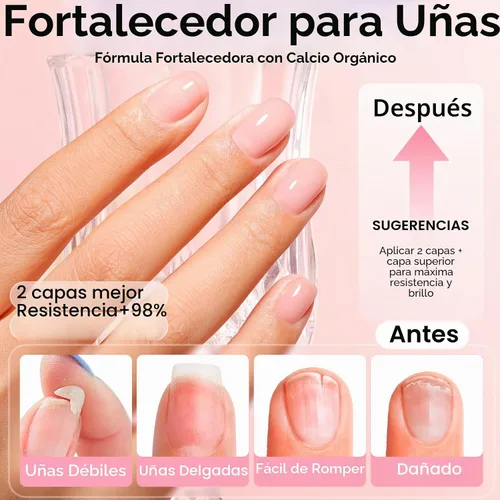 Vista 7 de GELLEN Capa base de esmalte de uñas transparente, secado rápido al aire, capa superior que no se limpia y capa base transparente teñida rosa natural
