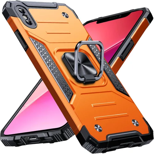 Vista 48 de Anqrp Funda resistente para iPhone 6/7/8/SE/SE2 con soporte de anillo mejorado y agarre, grado militar, a prueba de golpes, resistente y robusta