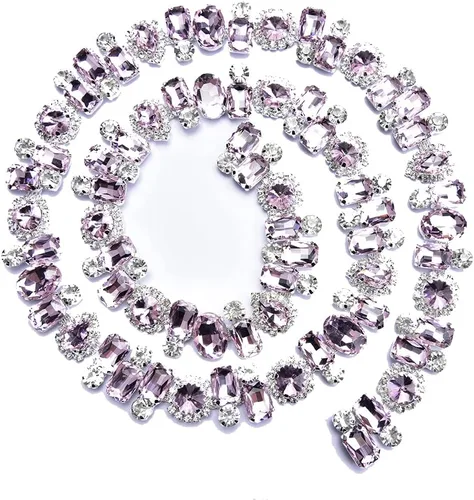 Vista 6 de Cadena de garra de diamantes de imitación de flor de 1 yarda Soldadura Código de cristal de diamante Recorte DIY Collar Cinta Ropa Accesorios