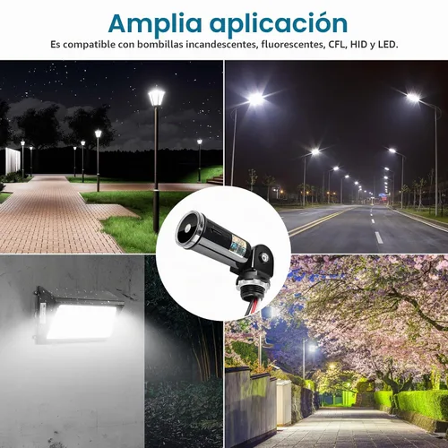 Vista 5 de Sensor de fotocélula para luces al aire libre con certificación UL sensor de atardecer a amanecer, interruptor fotoeléctrico IP65 impermeable