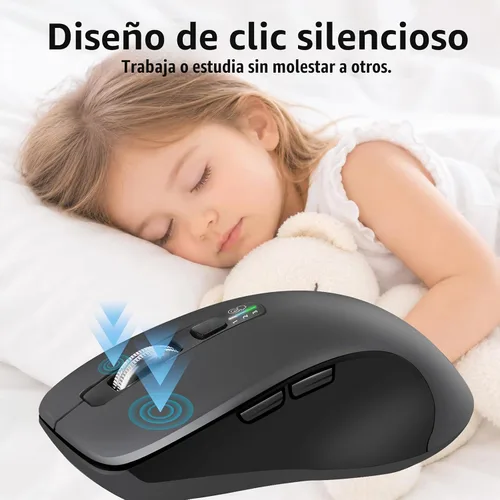 Vista 6 de CITLLA Wireless Bluetooth Mouse, Multi-Device Ergonomic Mouse All Gray
