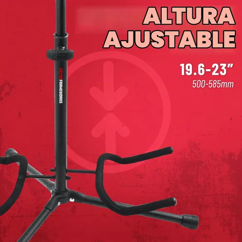 Vista 5 de Gator Frameworks Soporte de guitarra doble ajustable; Sostiene dos guitarras eléctricas o acústicas (GFW-GTR-2000), negro