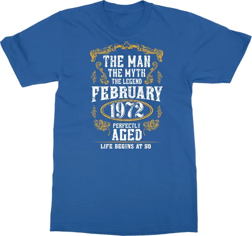 Vista 2 de Camiseta unisex con texto en inglés "Man Myth 50th Birthday" de febrero de 1972
