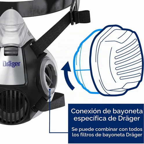 Vista 3 de Dräger X-plore 3300 Máscara respiradora de media cara, aprobada por NIOSH