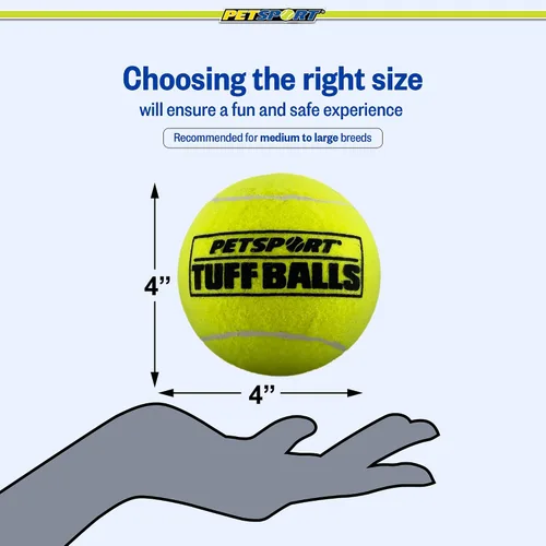 Vista 6 de PetSport Mega Tuff Ball - Mega pelotas de tenis para perros grandes, ideal para aburrimiento y masticadores agresivos, juguete para perros, pelotas