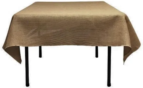 Vista 3 de New Creations Fabric & Foam Inc, mantel de yute 100% natural (natural, redondo de 36 pulgadas)