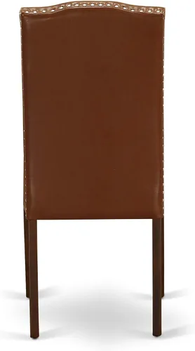 Vista 9 de East West Furniture DUEN5-MAH-66 - Juego de mesa de comedor de 5 piezas para 4 personas, incluye una mesa de cocina rectangular y 4 sillas