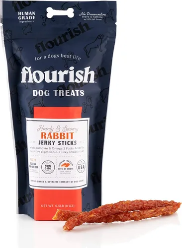 Vista 17 de Flourish Pets Angus - Palitos de carne seca de res, golosinas para perros, masticables de entrenamiento saludable (8 onzas)