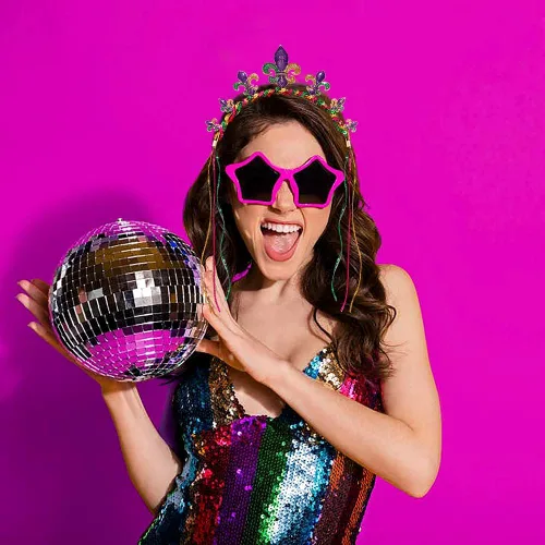 Vista 3 de MOLOCH Diadema de Navidad con lazo de Navidad, diadema de borla roja y verde, diadema de carnaval, disfraz de Navidad, accesorios para el cabello