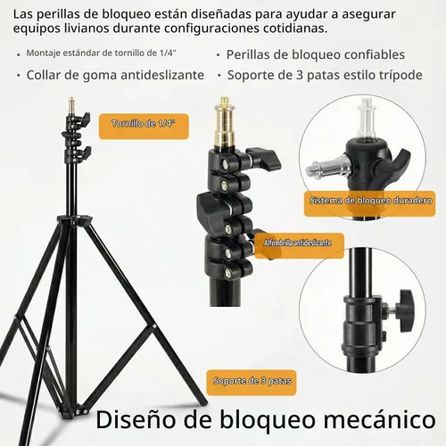 Vista 6 de Godox Soporte de luz de aluminio ultraligero de 240 F Altura máxima de 94.5 pulgadas, carga de 4.4 libras Compacto 26.8 pulgadas plegado Ideal