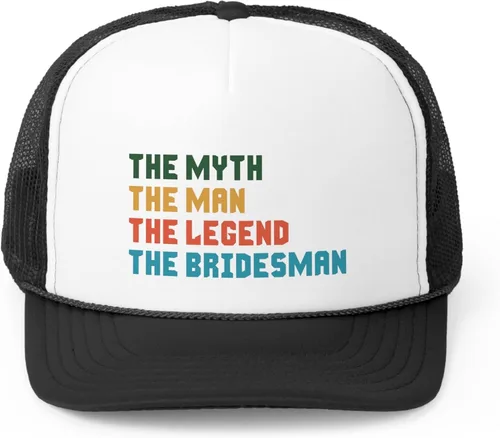 Vista 2 de The Myth The Man The Legend Wedding Bridesman Propuesta Hombre de Honor Trucker Gorras