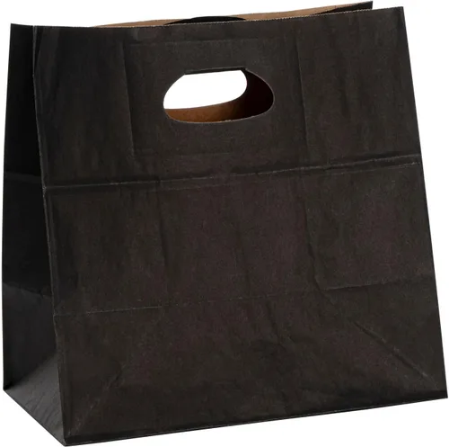 Vista 2 de Bag Tek Rectangle Paper Take Out Bag - with Handles - 11" x 7" x 11" - 100 count box