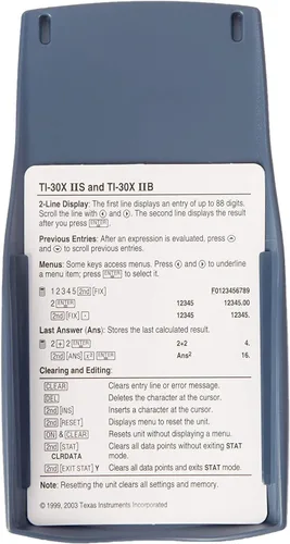 Vista 3 de Texas Instruments TI-30XIIS Calculadora científica - Kit de profesor (paquete de 10) - Nuevo, negro, azul