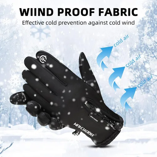 Vista 2 de Bodychum Winter Gloves for Men Women, Waterproof Ski Gloves with Fingertip Touch Screen for Sking Snowing Cycling Outdoor Activities