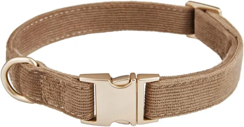 Vista 27 de Collar de algodón suave para perro con hebilla de metal, ajustable, resistente, cómodo, collares de pana para perros pequeños, medianos y grandes