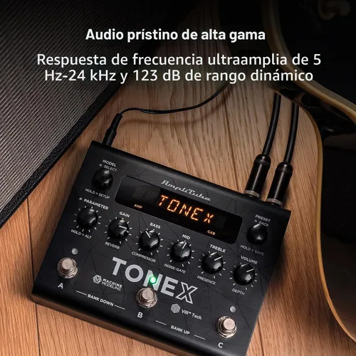 Vista 9 de IK Multimedia TONEX Pedal: Pedal de efectos múltiples estéreo para guitarra y bajo con 150 preestablecidos, 15 FX Pre/Post, afinador, Tap Tempo Negro
