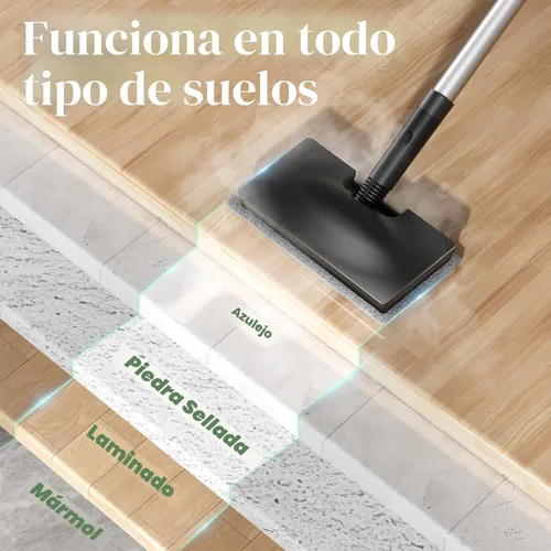 Vista 4 de Limpiador de vapor de 11 en 1 - Limpiador de vapor de mano desmontable con tanque de 380mL, vaporizador de piso de 260℉ para madera dura, baldosa