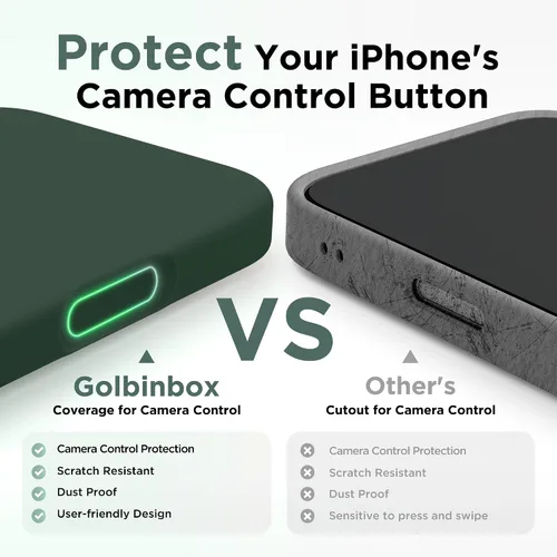 Vista 5 de GolbinBox Funda magnética para iPhone 17, compatible con MagSafe, cubierta de silicona integrada para control de cámara, funda de silicona líquida a