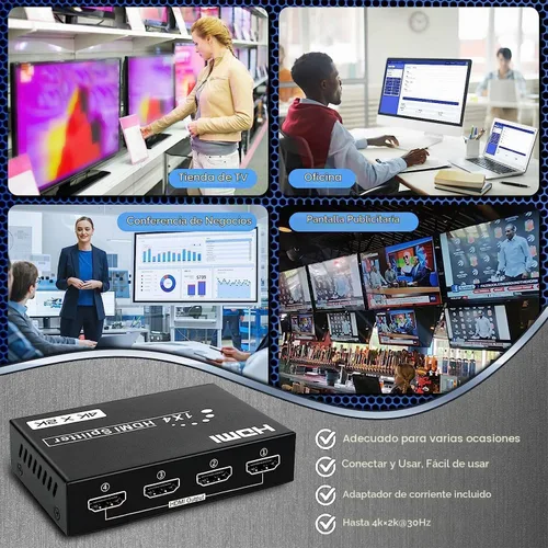 Vista 6 de Divisor HDMI 1 en 4 salidas, 4Kx2K @30Hz