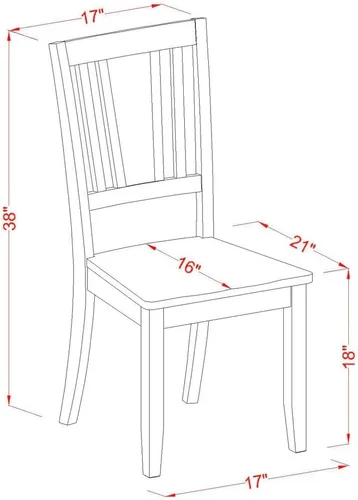 Vista 10 de East West Furniture DLDU5-BLK-W - Juego de mesa de comedor de 5 piezas para 4 personas, incluye una mesa de cocina redonda con gotas y 4 sillas