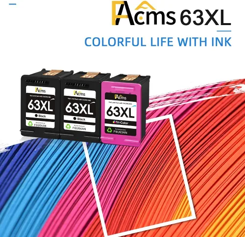 Vista 7 de Paquete de 3 cartuchos de tinta 63XXL de repuesto para cartuchos de tinta HP 63XL 63XL 63 XL, funciona con Officejet 3830 4650 4652 4655 5200 5255