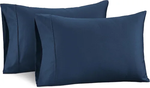 Vista 22 de Lane Linen Juego de 2 fundas de almohada 100 % de algodón, tamaño estándar, se adapta a almohadas estándar y Queen, fundas de almohada lujosas