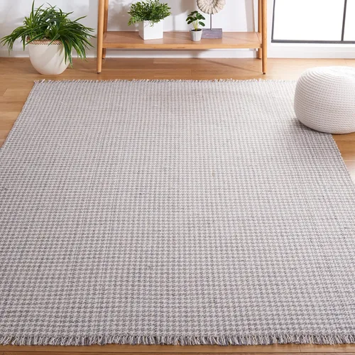 Vista 11 de Safavieh Kilim Collection Alfombra de pasillo, 2 pies 3 pulgadas x 9 pies, gris oscuro y marfil, hecha a mano de lana moderna de mediados de siglo