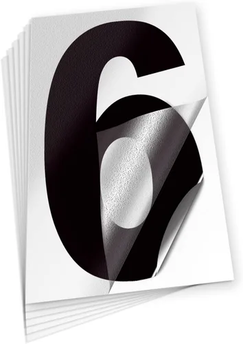Vista 20 de iSYFIX Calcomanías de vinilo negro con el número 7 (siete), paquete de 6 calcomanías autoadhesivas de 7 pulgadas, calcomanías troqueladas y Negro