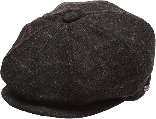 Vista 7 de Sombrero clásico de 8 paneles de mezcla de lana Newsboy Snap Brim Collection para hombre