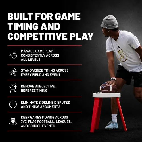 Vista 6 de Gamebreaker QB-TEE - Camiseta de entrenamiento de mariscal de campo de fútbol con temporizador programable, zumbador ruidoso para interiores