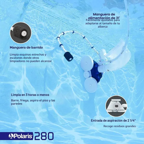 Vista 5 de Limpiador de Piscina Polaris Vac-sweep lateral de presión 280