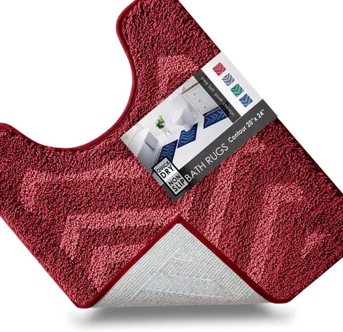 Vista 40 de Clara Clark Alfombras de baño, alfombras de baño ultra suaves y peludas - tapetes de baño para baño, lavable a máquina, base antideslizante de goma