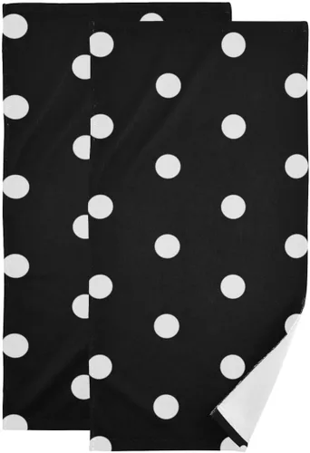 Vista 30 de Giwawa Toallas de mano en blanco y negro – Juego de 2 toallas de baño decorativas para baño, cocina, gimnasio, 14 x 28 pulgadas