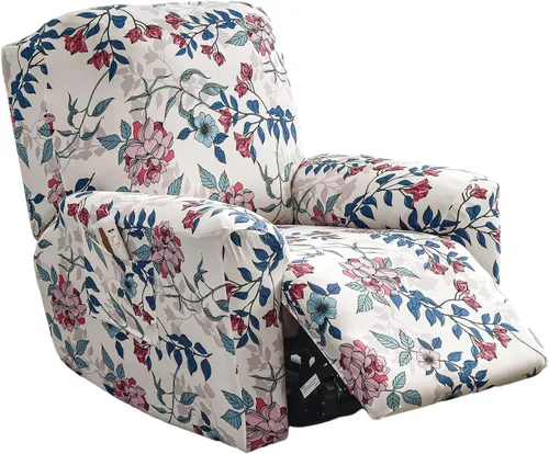 Vista 28 de Eco-Ancheng Fundas reclinables Lazyboy de 4 piezas, fundas para sofá reclinable, fundas antideslizantes para sillas reclinables, con bolsillos