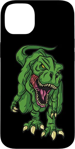 Vista 15 de iPhone 16 Green Dinosaur Illustration For Kids Cartoon Dino Case