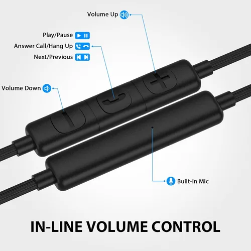 Vista 6 de USBC - Auriculares para Samsung S25 Ultra S24 S23 Fe S22+, tipo C con micrófono HiFi estéreo control de volumen en el oído USB C auriculares