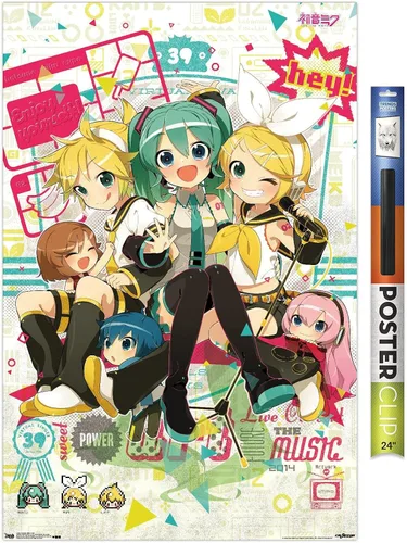 Vista 19 de Hatsune Miku - Póster de pared Hey de 22.4 pulgadas de largo x 14.7 pulgadas de ancho, versión enmarcada de madera de granero