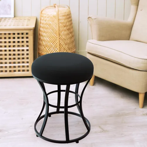 Vista 7 de Taburete de tocador pequeño, taburetes de maquillaje para escritorio de tocador, silla de tocador de baño, taburete metálico para sala de estar
