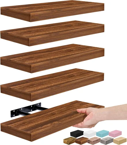 Vista 24 de Sorbus Estantes flotantes para pared, estante flotante de 16 pulgadas para cocina, dormitorio, sala de estar, baño, hogar y decoración de pared