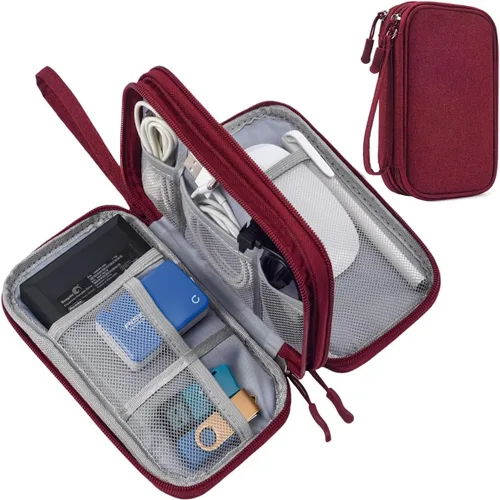 Vista 24 de CAAORDKSO Bolsa Organizadora de Electrónicos para Viaje, Estuche Pequeño Organizador de Cables Impermeable, Bolsa de Accesorios, Estuche Electrónico
