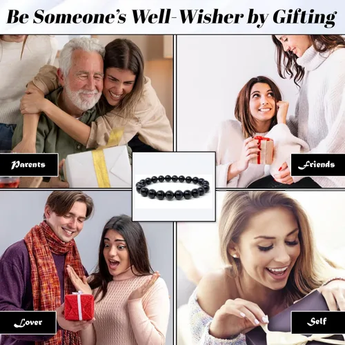 Vista 4 de Pulseras de piedras preciosas para mujeres y hombres, pulsera de cristal curativo para meditación, reiki y yoga, pulsera con cuentas de piedras