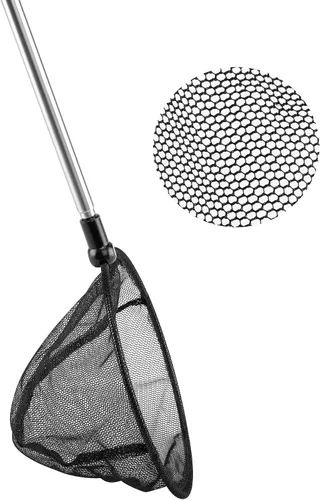 Vista 5 de Red telescópica para peces de acuario, red redonda de malla fina para pecera con mango largo extensible (3.5 pulgadas) Fish Tank Nets with