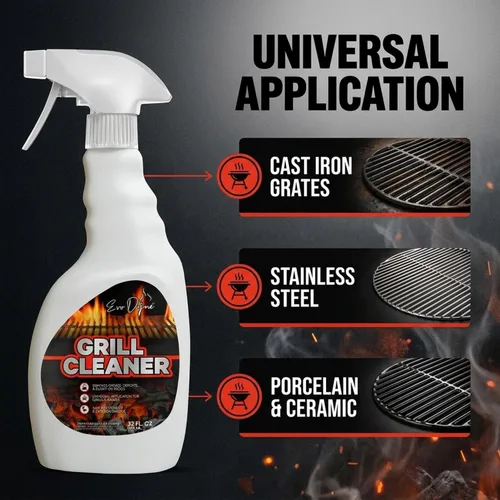 Vista 6 de Evo Dyne Spray limpiador de parrilla (32 onzas), fabricado en Estados Unidos, limpia rápidamente los alimentos quemados y la grasa de las rejillas