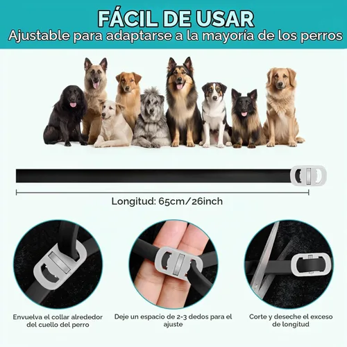 Vista 6 de Prevención de pulgas y garrapatas para perros, paquete de 4 collares