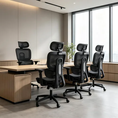 Vista 10 de Athena Collection Silla de oficina de malla ergonómica 3D con respaldo alto