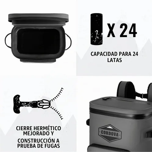 Vista 4 de Cordova Outdoors Mochila Backcountry Class con enfriador suave, bolsa térmica aislada, con aislamiento de espuma, duradera, protección UV
