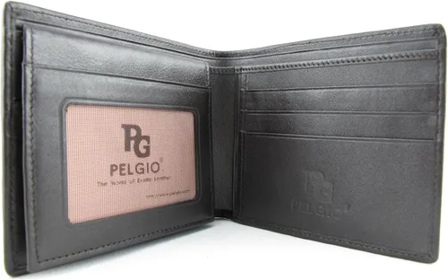 Vista 5 de Cartera plegable de piel auténtica de cocodrilo con diseño de cocodrilo, Marrón Chocolate, Bifold