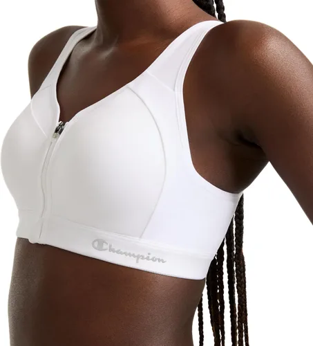 Vista 3 de Champion Sujetador deportivo para mujer, Sujetador deportivo con cremallera de control de movimiento de alto impacto, Sujetador sin aros para mujer