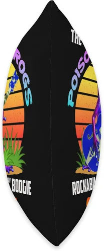 Vista 2 de Funny Cute Frog 1950's 1960's Vintage Nostalgia Poison Dart Frogs Blues Retro Rockabilly Fifties Dark Shades - Almohada de 18 x 18 pulgadas